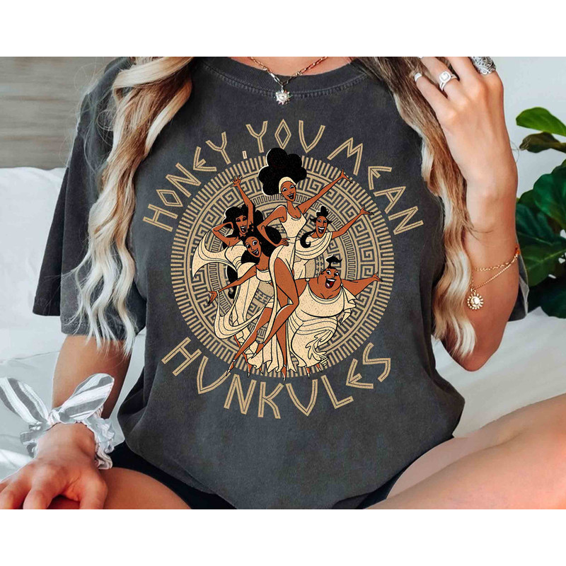 Disney Hercules Diva The Muses Honey You Mean Hunkules Retro 90s Shirt, Unisex T-shirt Family Birthday Gift Adult Kid Toddler Tee - 1.jpg