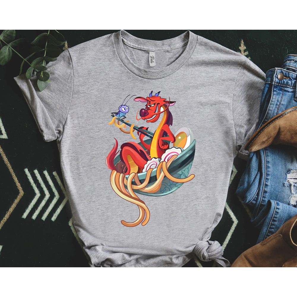 Disney Mulan Funny Mushu Dragon & Cri-Kee With Ramen Shirt, Magic Kingdom Trip Unisex T-shirt Family Birthday Gift Adult Kid Toddler Tee - 2.jpg