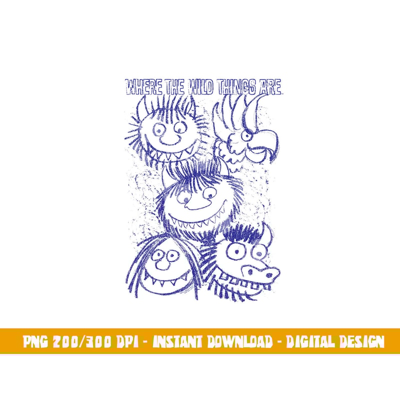 Where the Wild Things Are Wild Sketch png, sublimation .jpg