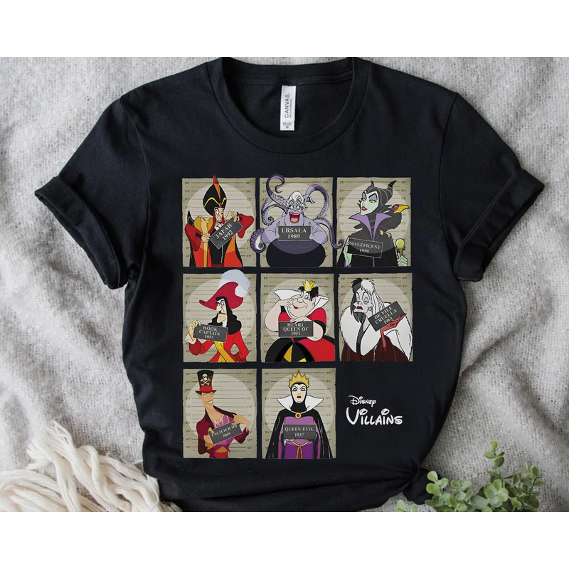 Disney Villains Mugshot Squad Ursula Evil Queen Cruella Shirt, Magic Kingdom Unisex T-shirt Family Birthday Gift Adult Kids Toddler Tee - 2.jpg