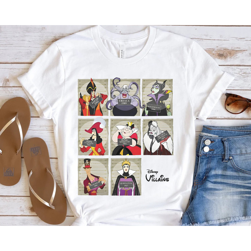 Disney Villains Mugshot Squad Ursula Evil Queen Cruella Shirt, Magic Kingdom Unisex T-shirt Family Birthday Gift Adult Kids Toddler Tee - 3.jpg