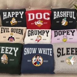 disney vintage snow white and the seven dwarfs characters group custom shirt