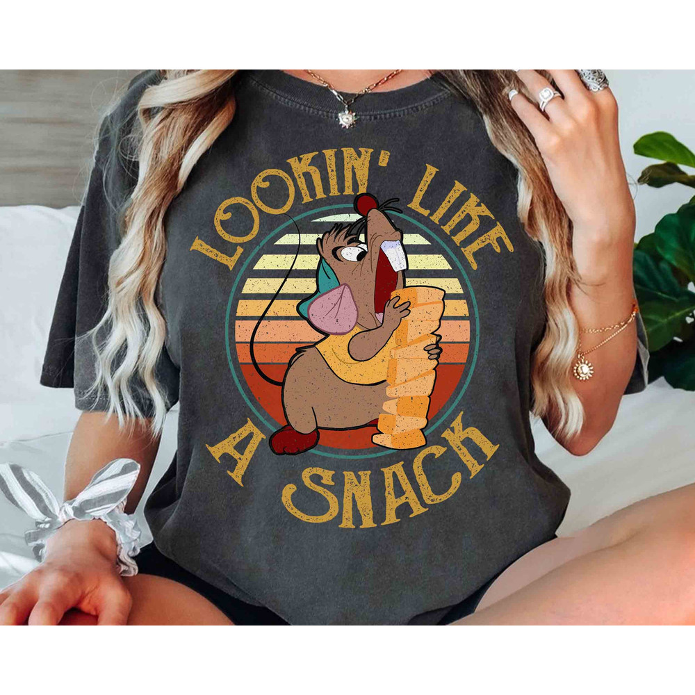 Retro 90s Cute Gus Mouse Looking Like A Snack Cinderella Princess Vintage Shirt, Unisex T-shirt Family Birthday Gift Adult Kids Toddler Tee - 1.jpg