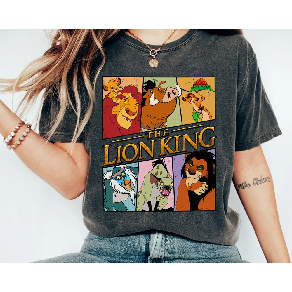 Retro Disney The Lion King Characters Squad Simba Timon Pumbaa Rafiki T-shirt, Unisex T-shirt Family Birthday Gift Adult Kid Toddler Tee - 1.jpg
