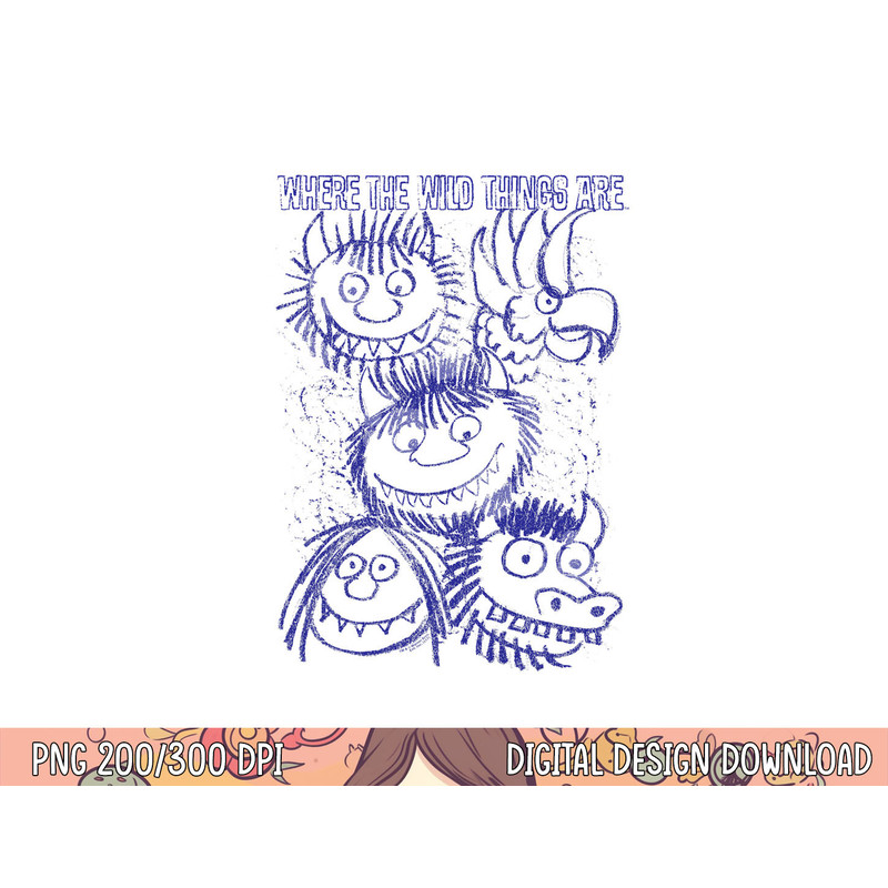 Where the Wild Things Are Wild Sketch png, sublimation .jpg