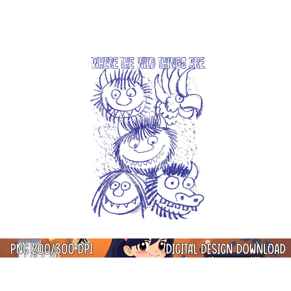 Where the Wild Things Are Wild Sketch png, sublimation .jpg