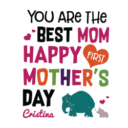 first mothers day elephant svg png dxf eps digital download, happy 1st mothers day svg, mom svg, elephant mothers day sv