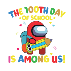among us 100th day of school svg, 100th day svg, among us inspired 100th day of school svg, 100th day of school svg, amo