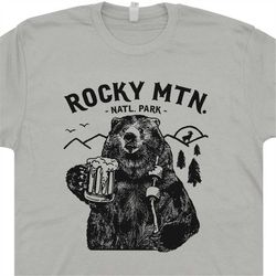 rocky mountains t shirt national park vintage tee cool bear t shirt colorado rockies t shirt funny camping hiking shirts