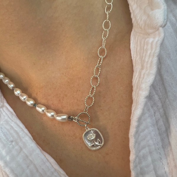 Pearl Silver 925 necklace Belle