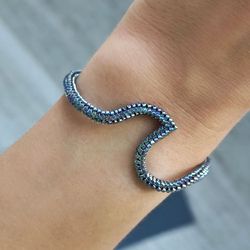 PDF tutorial Wave bracelet Bead pattern modern jewelry Handmade DIY bracelet