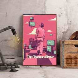 movie poster, film poster, the truman show poster, wall art, wall decor, prints, home decor, breaking the fourth wall