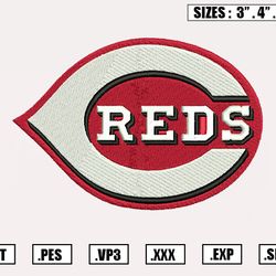 Cincinnati Reds Embroidery Designs, MLB Logo Embroidery Files, Machine Embroidery Design File, Digital Download