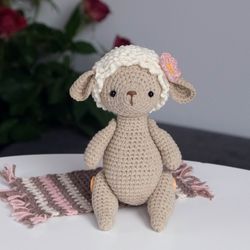 Miniature goat crochet pattern amigurumi stuffed animal toy PDF English