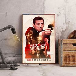 movie poster, film poster, threat level midnight poster, wall art, wall decor, prints, home decor, high-stakes midnight