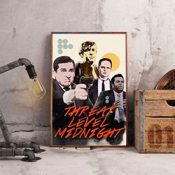 movie poster, film poster, threat level midnight poster, wall art, wall decor, prints, home decor, intrigue at twilight
