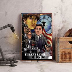 movie poster, film poster, threat level midnight poster, wall art, wall decor, prints, home decor, midnight's enigma