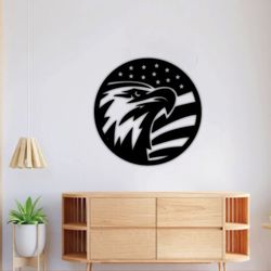 wall decoration eagle flag laser cut files, metal wall art, cnc cutting router