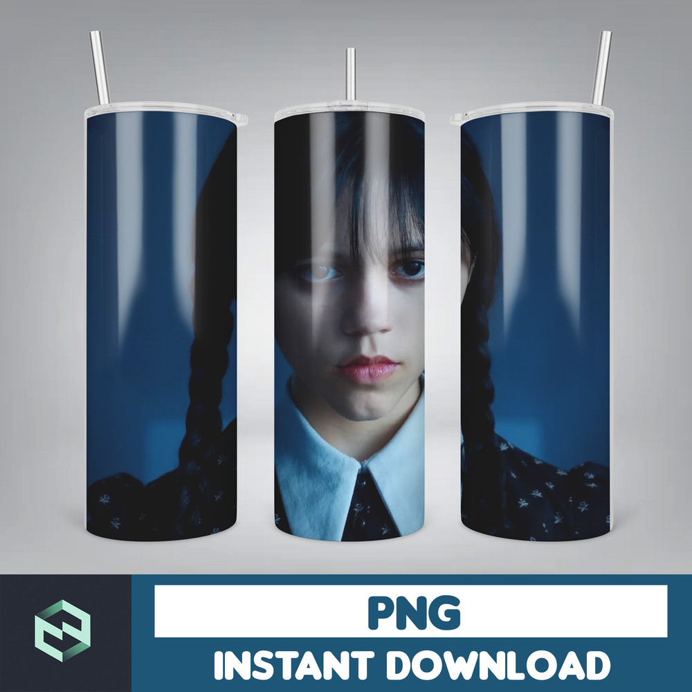 Wednesday Addams Skinny Tumbler 20oz Sublimation Wrap, Adams Family, Digital Download (4).jpg