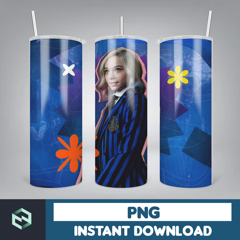 Wednesday Addams Skinny Tumbler 20oz Sublimation Wrap, Adams Family, Digital Download (5).jpg