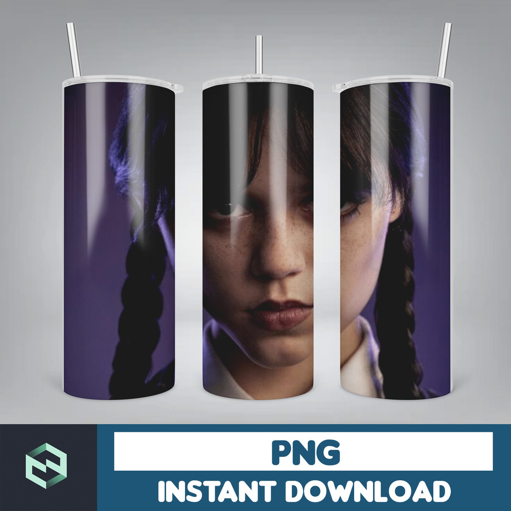 Wednesday Addams Skinny Tumbler 20oz Sublimation Wrap, Adams Family, Digital Download (7).jpg