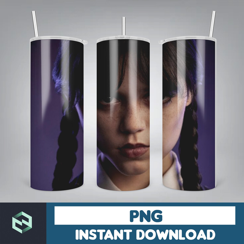 Wednesday Addams Skinny Tumbler 20oz Sublimation Wrap, Adams Family, Digital Download (7).jpg