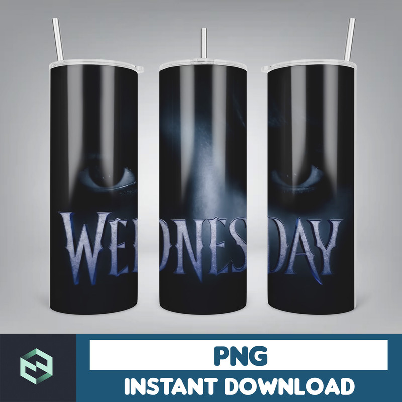Wednesday Addams Skinny Tumbler 20oz Sublimation Wrap, Adams Family, Digital Download (9).jpg