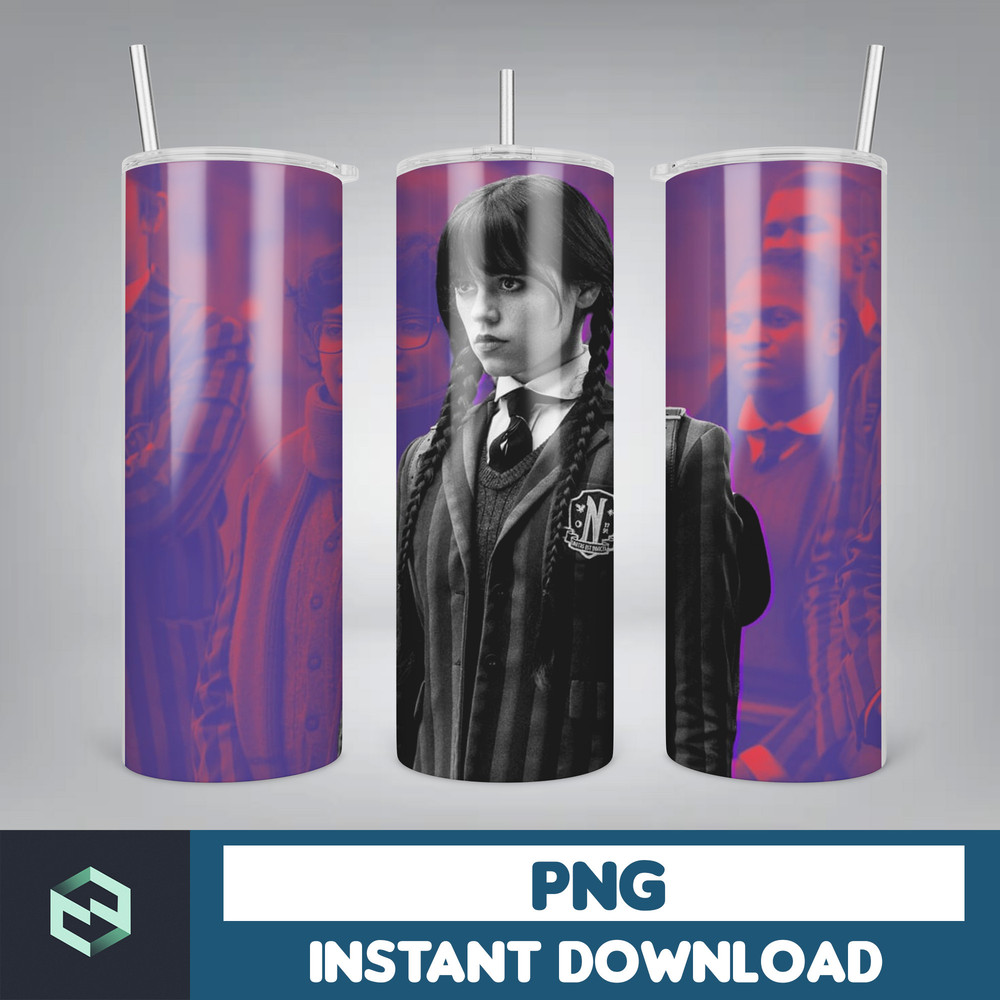 Wednesday Addams Skinny Tumbler 20oz Sublimation Wrap, Adams Family, Digital Download (10).jpg