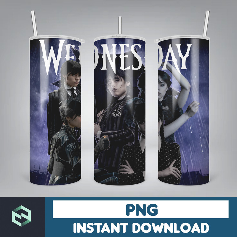 Wednesday Addams Skinny Tumbler 20oz Sublimation Wrap, Adams Family, Digital Download (15).jpg