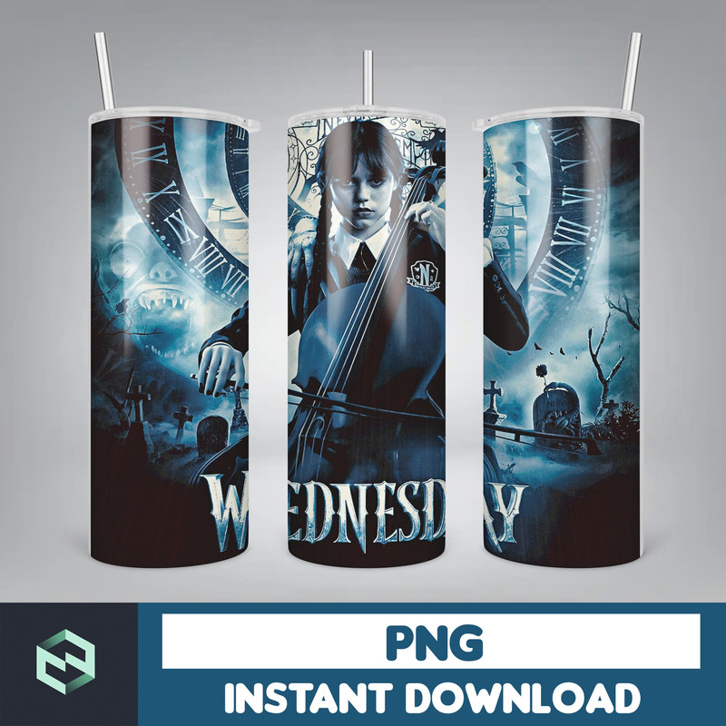 Wednesday Addams Skinny Tumbler 20oz Sublimation Wrap, Adams Family, Digital Download (16).jpg