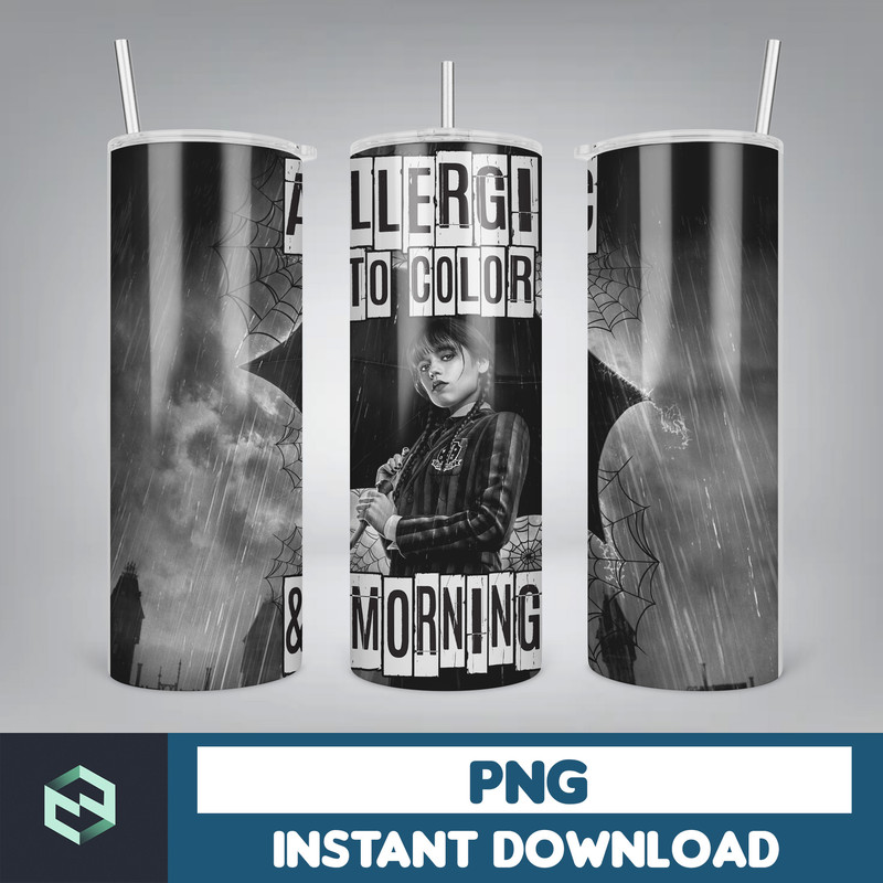 Wednesday Addams Skinny Tumbler 20oz Sublimation Wrap, Adams Family, Digital Download (17).jpg