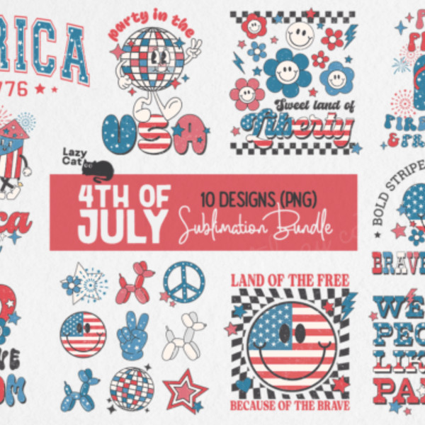 4th of July PNG Sublimation Bundle - Inspire Uplift