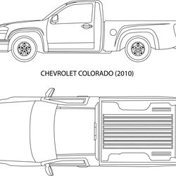 hevrolet colorado (2010) line art vector file black white vector outline or line art file