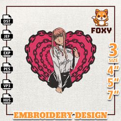 makima chainsaw man, anime embroidery design, anime machine embroidery design, gift for anime fan, instant download