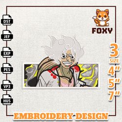 luffy gear 5 one piece, anime embroidery design, anime machine embroidery design, gift for anime fan, instant download