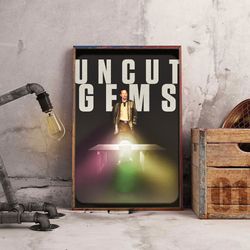 movie poster, film poster, uncut gems poster, wall art, wall decor, prints, home decor, fractured fortunes unbreakable