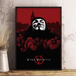 movie poster, film movie, v for vendetta poster, wall art, wall decor, prints, home decor, anonymity unleashes chaos