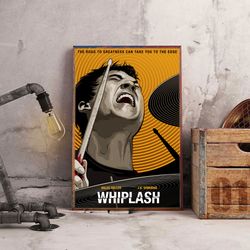 whiplash poster, movie poster, film poster, wall art, wall decor, prints, home decor, rhythm's relentless pursuit wall