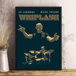 whiplash poster, movie poster, film poster, wall art, wall decor, prints, home decor, melodic obsession wall decor