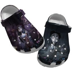 corpse bride crocs, movie crocs, corpse bride clog shoes unisex, movie sandals, corpse bride, character movie crocs