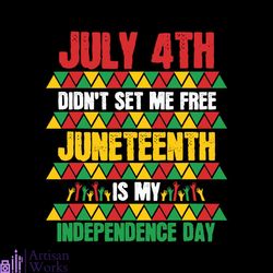 july 4th didnt set me free juneteenth day svg cutting file