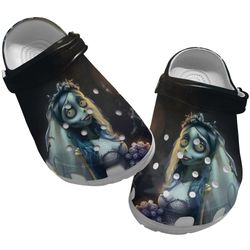 corpse bride clog shoes unisex, movie crocs, movie sandals, character movie crocs, corpse bride, corpse bride crocs