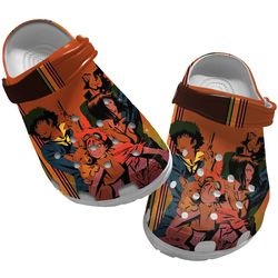 cowboy bebop crocs, anime crocs, cowboy bebop clog shoes unisex, anime sandals, spike crocs, cowboy bebop