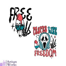 funny horror 4th of july svg tastes like freedom svg