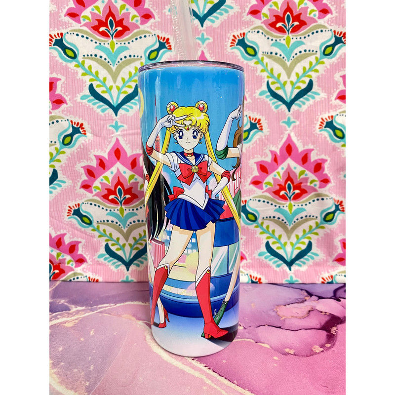 Custom Name added, Magical Girl Group, 20 oz Stainless Steel Tumbler, Can be customized with your name.jpg