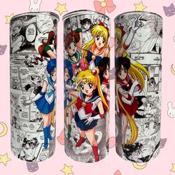 sailor moon tumbler, sailor moon skinny tumbler