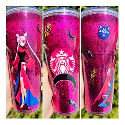 wicked lady sailor moon snow globe tumbler, wicked lady sailor moon snow globe skinny tumbler