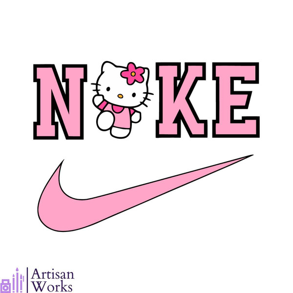 Cute Kawaii Hello Kitty Nike Logo SVG Graphic Design File - Inspire Uplift