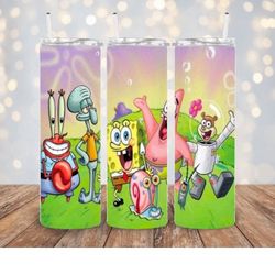 square sponge face and friends tumbler, square sponge face and friends skinny tumbler