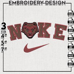 Nike Brown Bears Embroidery Designs, NCAA Embroidery Files, Brown Bears, Machine Embroidery Files